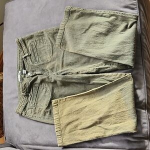 Chico's Platinum Jeans. Ombre Green & Gold. Sz 1.5.